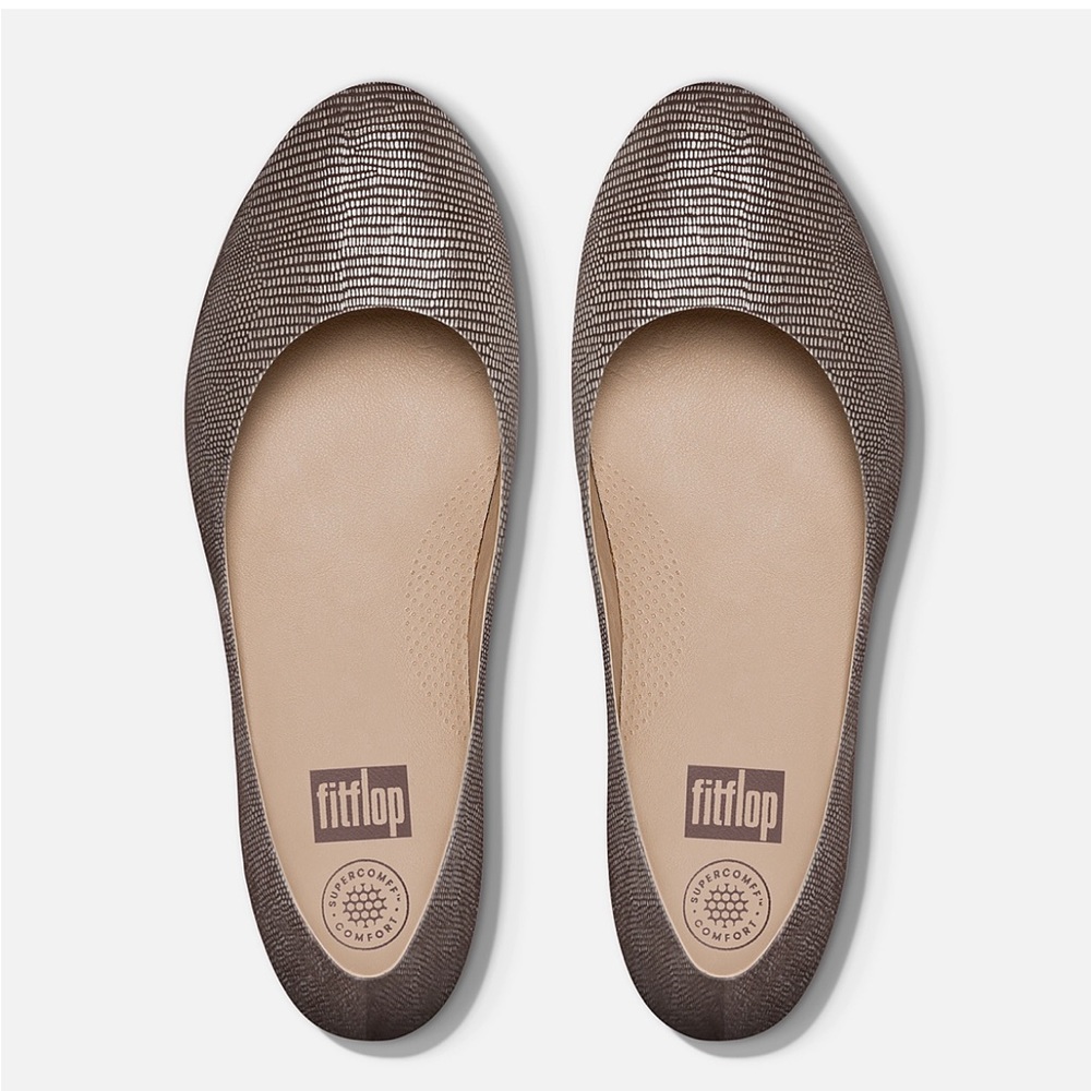 SUPERBALLERINA Lizard-Printed Suede Ballerinas
